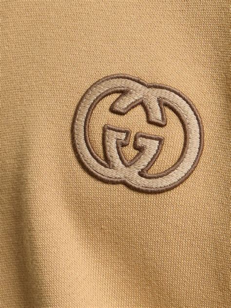 gucci felted cotton jersey hoodie with gucci vintage logo|gucci hoodie cost.